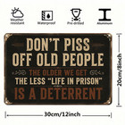 Funny Vintage Metal Tin Sign Don t Piss Off Old People Quote Garage Wall Decor