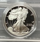 1987 S American Proof Silver Eagle - With Box   Coa