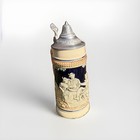 Vintage 19th Century German Beer Lidded Blue white Stein Marked 1 2l  Germany