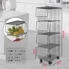 4tier Metal Wire Kitchen Organizer Storage Trolley Cart Rack Shelf Holder Basket