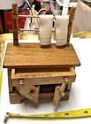 Vintage Carl Sachs Artisan Wooden Doll House Miniature Colonial Wash Stand
