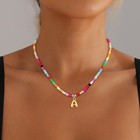 Bubble Colorful Initial Necklaces For Women Girls Kids Gold G