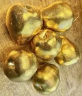 6pcs Pears Ornaments Artificial Fruit Faux Realistic Decoration Gold Bowl Filler