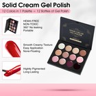 Hema Free Solid Gel Nail Polish 12 Colours Soak Off U V Led Solid Cream Gel Poli