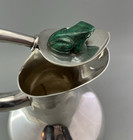 Vintage Mexican Silver Plated   Malachite Frog Water Jug Los Castillo Taxco Balz