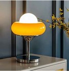 Retro Design Led Glass Shade Table accent Lamp Bauhaus Mid Century Modern 1970 s