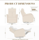 Leather Recliner Chair With Swivel   Rocking Function  Modern Glider Reclining C