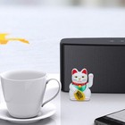 White Plastic Maneki Neko Beckoning Lucky Money Cat Waving Arm For Good Luck