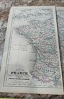 Authentic 1864 Johnson Johnson s Colored Map France  10 1 2  X 12  