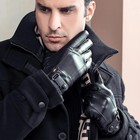 Men s Genuine Sheepskin Leather Gloves Warm Winter Driving Motorcycle Cycling