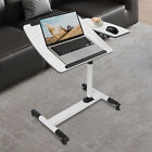 Hospital Over Bed Tray Laptop Food Rolling Medical Table Adjustable Desk Tilting