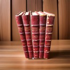 Antique French Red Leather Books   lie Faure Histoire De L   art 5-vol Set Decor