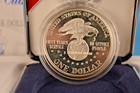 1991-s Uso Silver Dollar Proof     50th Anniversary     Ogp   Coa