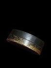 Edo Period Japan Antique Shakudo Inlay Fuchi Kashira Sword Fittings