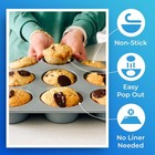 Jenaluca Silicone Cupcake   Muffin Pan For Baking - Set Of Two 12-cup Pans  12x9