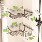 Shower Caddy Corner With Soap Holder 2 Pack Stainless Steel Organizer 11 Hooks
