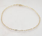 10  Fashion Paper Clip Chain Ankle Bracelet Anklet Real Solid 10k Yellow Gold