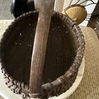 Vtg Appalachian Split Oak Buttocks Basket Primitive Egg Gathering Woven Splint