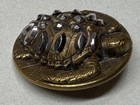 Very Rare Antique Brass High Relief Turtle Steel Faceted Button
