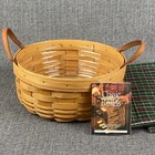 Longaberger Basket With Protector 9 5  Wide X 4 25  Tall With Two Mats