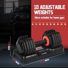 Adjustable 10-in-1 Weight Training Dumbbells  55 Lb Max  Anti-slip Handle  Black