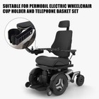 Cup Holder And Phone Mounted Basket Set For Permobil M1 M3 F3 Power Wheelchairs