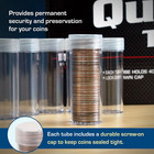 Quarter Coin Storage Tubes - 100 Ct   Archival Quality Plastic Coin Holders     