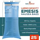 Vomit Bags Disposable 25 Pack - Emesis Bags For Nausea Relief  Motion Sickness