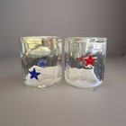 Patriotic Stars Double Rocks Old-fashioned Glasses-set Of 2-new