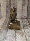 Vintage Cast Brass Owl Figurine Sculpture Bookend  1  Mid-century Modern 1950 s