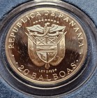 1971 Republic Of Panama Twenty 20 Balboas 925 Silver Proof Coin Original Box