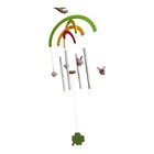 Rainbow Pig Wind Chime Wooden Whimsical Garden Decor Shamrock Lucky Clover