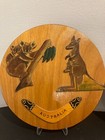 Vintage Australian Hand Decorated Australia Melbourne Wooden Plate 9  Set Of 2
