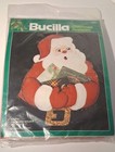 Vintage Bucilla 82465 Felt Applique Kit Sequin Santa Card Holder