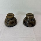 Lot Of 2 Vintage Brown Swirl Porcelain Insulators Ceramic Power Line Telegraph