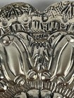 Vintage Turkish Wedding Mirror 900 Silver Repousse Signed Kartal Floral Hanging