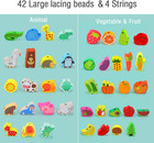Montessori Educational Wooden Lacing Beads Toys For Toddler 3 4 5 Year Old  Farm