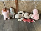 Vintage Rubber Face Plush Dolls Lot Happy Sad Sleepy Cuddle Toys Bantam 3 Faces