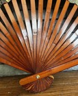 Japanese Hand Painted Gold Leaf Paper   Bamboo Peacock Wall Folding Fan 60    Wide