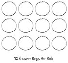 Chrome Simple Slide Shower Curtain Rings  Set Of 12 Rust Resistant Curtain Rings