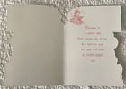 Unused Christmas Girl Dog Pink Coat Sled Green Vtg Greeting Card 1960s 1970s