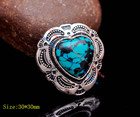 10x Silver Beauty Flower Heart Turquoise Conchos For Belt Leathercraft Handbag