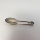 Vintage Silver Tone Tie Clip Bar Oval Textured Simple Understated