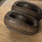 Antique Maritime Wooden Double Block Pulley    Nautical Rigging