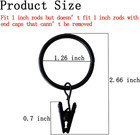 16 Pack  Curtain Rings With Clips Window Clip Rings Black Curtain Hooks