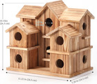 Wooden Bird House 10 Hole Large Outdoor Cedar Bird Multi Room Garden Backyard
