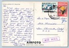 Malaysia Postcard Kuala Lumpur City Airfoto Air Mail C1950 s Vintage Posted