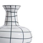 Vintage 1960s Black White Grid Pattern Ceramic Vase Sculptural Geometric Mcm 8 