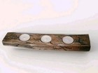 Rustic Wood Tea Light Candle Holder 3 Slot     Handmade Fractal Burn Gift D  cor