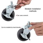 4x 3 Inch Rubber Casters Safety Brake Heavy Duty Wheels For Wire Shelving Rack